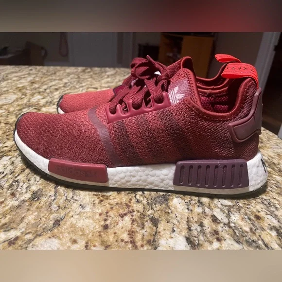 Women’s Adidas NMD R1 Maroon Sneakers - Picture 8 of 10